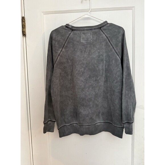American Eagle Long Sleeve Grey Acid Washed Pullover Crew Neck Sweatshirt Small - Picture 2 of 8
